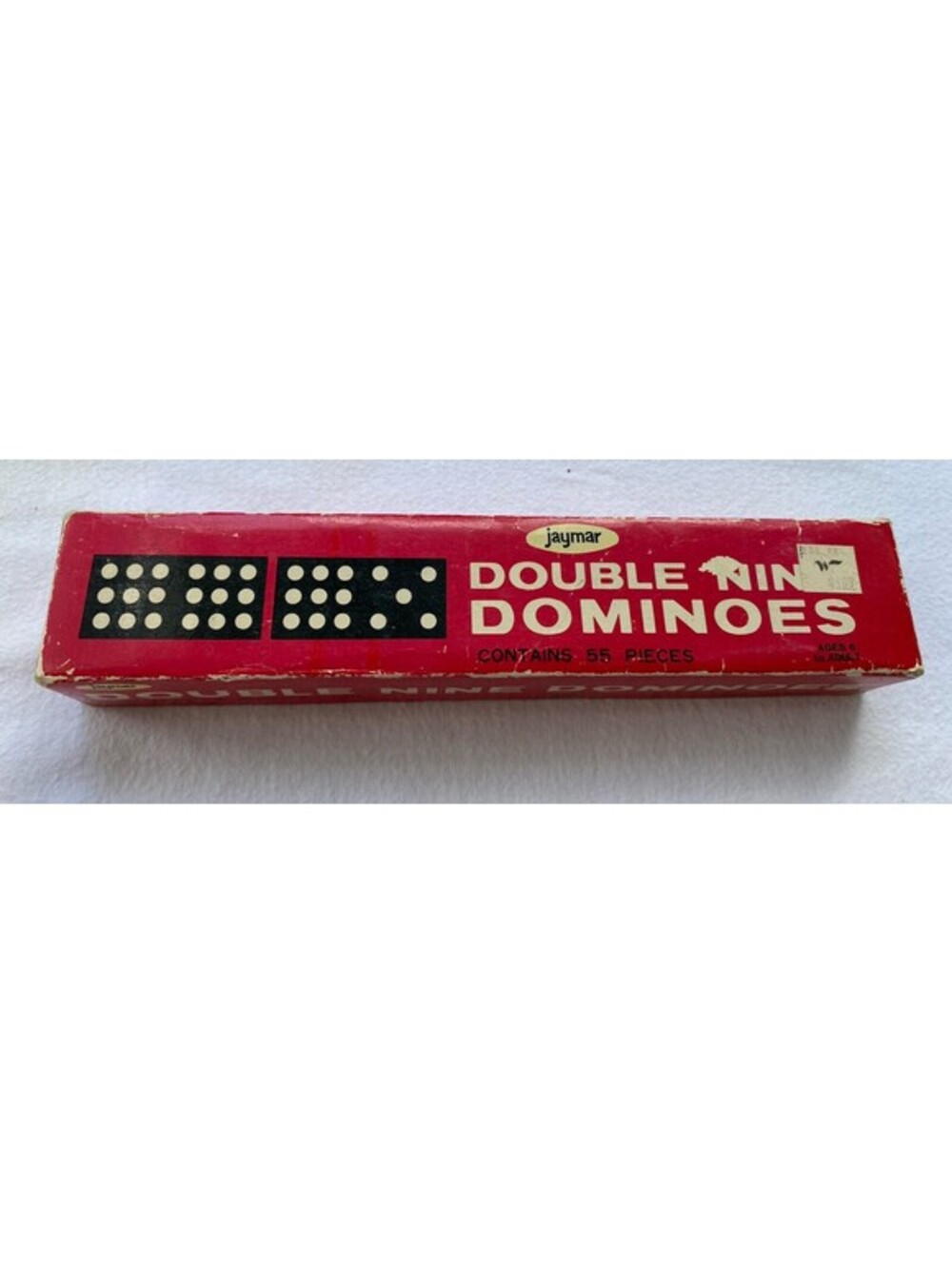Vintage Jaymar Double Six Dominoes With Original Box 55 Pieces